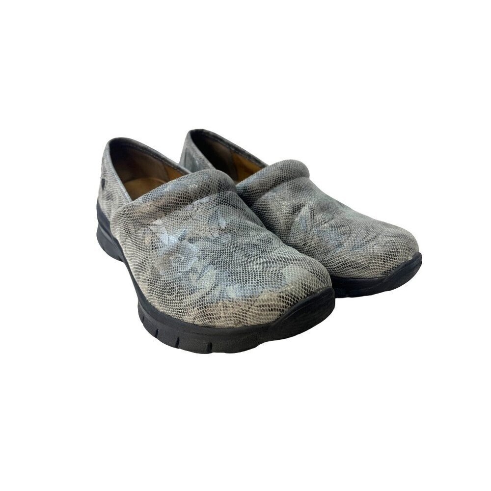 Nurse Mates Libbey Slip On Clogs Grey Ladies Size 9.5M Medical Restaurant Mules